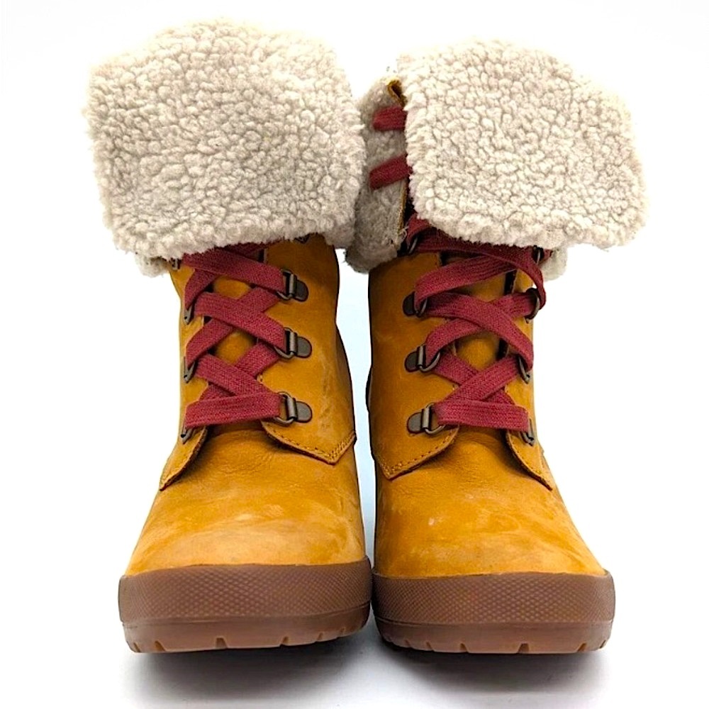 TIMBERLAND CAMDALE Fleece Fold-Down Tan Leather Heeled Boots Women’s 10 - Picture 10 of 11